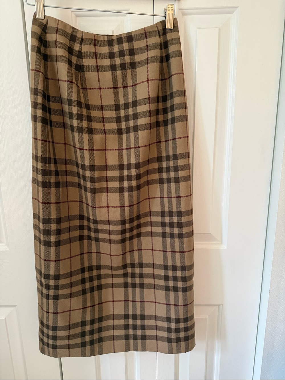 Jones New York Beige Plaid Midi Skirt - Picture 3 of 4